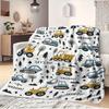 1 Stück Spaß-Bagger-Print-Decke für Jugendliche - Weiches Flanell, Ganzjahres-Kuscheldecke mit „Let'S Go Vroom!“""" Design, Maschinenwaschbar, Perfekt f"""