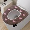 Soft Warm Bathroom Pad Plush Toilet Seat Cover for Autumn Winter, Cute Washable Warmer with Zipper Closure, Universal Fit Thickened Cushion Love/Cloud
