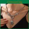 Skull Women Fashion Pendant Necklace With Alloy Material And Water Wave Chain