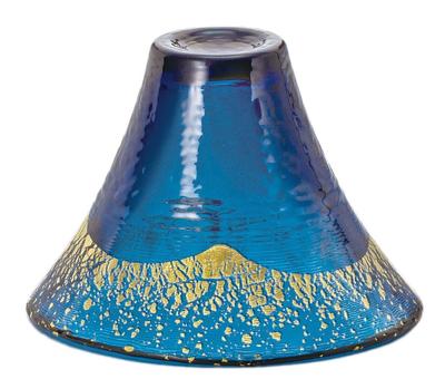 Toyo Sasaki Glas Glücksbecher Fuji Gold Navy 65ml Made in Japan Sake-Becher Sake-Glasbecher Geschenk Präsent Mt. 42085G-SHB