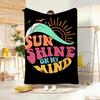 Illustration S-Summer Beach Vibes Throw Lightweight 240g Flannel Blanket Soft Skin-friendly for Summer Cooling
