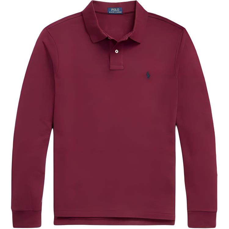 

Polo Ralph Lauren Custom Slim Fit Поло с длинным рукавом с вышивкой логотипа Мужские топы Бордовый MNPOKNI16823940-600 XL