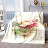 2026 New Arrivals Vintage Floral Rose & Roses Print Flannel Blanket DoubleSided Throw with Elegant Script Design, AllSeason Cozy Blanket for Sofa, Bed