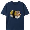 Sushi Cat Creative Design Round Neck TShirt Pure Summer Trendy Short Sleeves Casual Everyday Style Top
