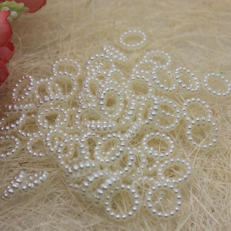 White Colors ABS Hollow Round Pearls Loose Ring Beads Pearl Embellishments Jewelry Phone DIY Garment Beads Crafts