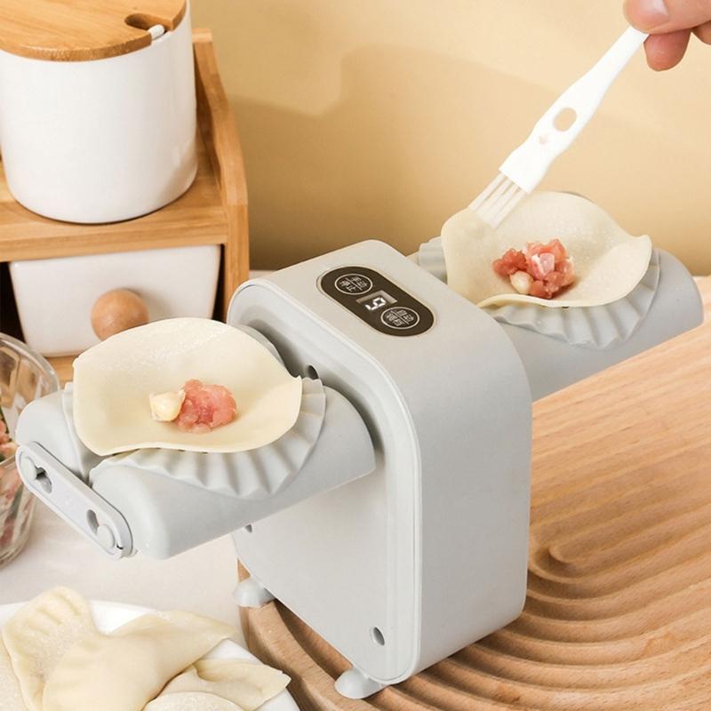 USB Rechargeable Electric Dumpling Maker Automatic Manual Function Fast Cooking Tool Dishwasher Safe PP Kitchen Gadget