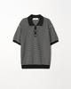 EZIO Linen Stripe Polo Knit_Black