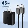 Super Fast 45W Charger & Dual Type-C Cable for Samsung S20/Note10