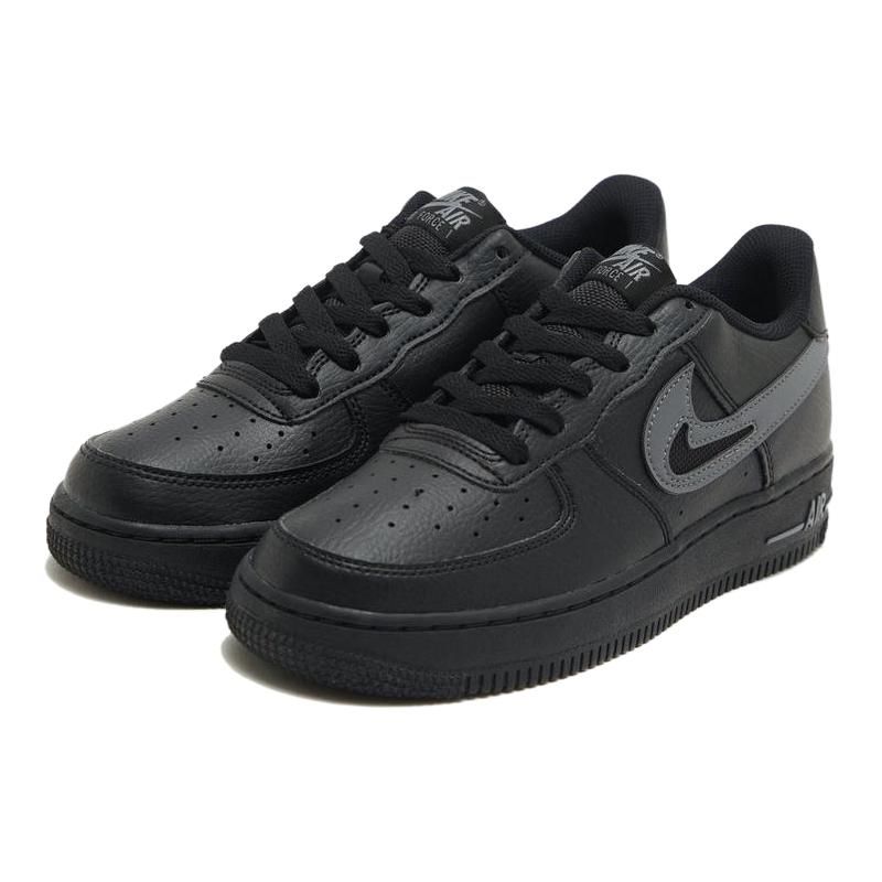 Nike Air Force 1 GS Cut Out Swoosh - Black Cool Grey Kids Sneakers FQ2413-001