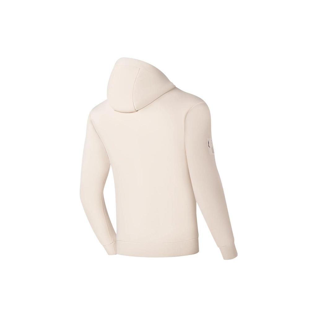Li-Ning Fitness Series Logo Print Zip Long Sleeve Hoodie Men hoodies Swan-White AWDSA61-4