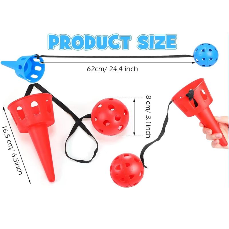 

Throw and Catch Ball Set Kids Ball and Cup Hand Eye Coordination Catch Ball with String Outdoor Party Game for Lawn Yard Beach