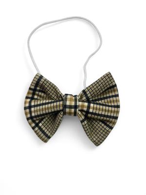 Gold Checkered Bow Tie with Elastic