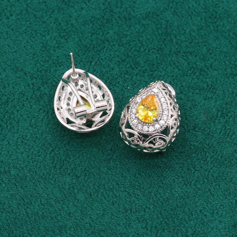 Popular In Europe and The United States Zircon Bracelet Necklace Earrings Jewelry Set