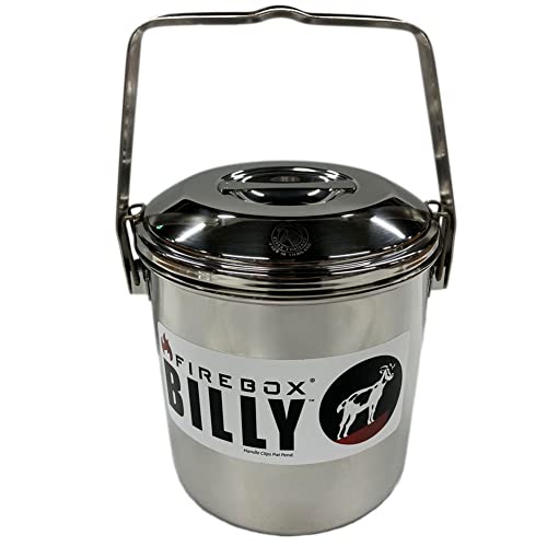 

FIREBOX Billy Can Bushcraft Pot, Large, for Open Fires, Stainless Steel, with Bail Handle, Hanging Feature, Cookware [Official Japanese Product], Outd
