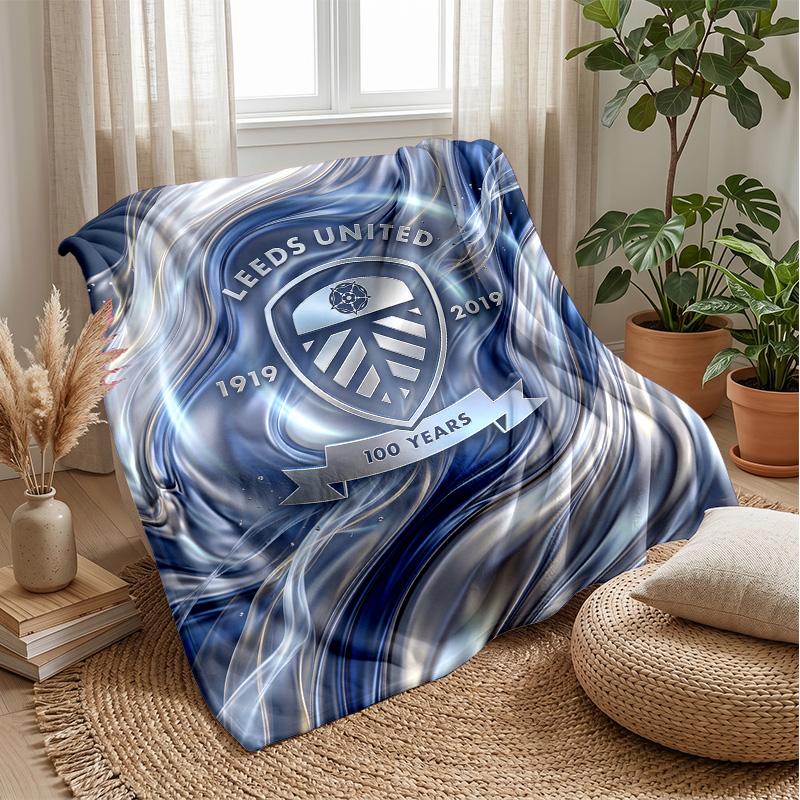 Coperta in Flanella con Stampa Leeds United, Morbida Calda Leggera Coperta da Divano Letto Campeggio