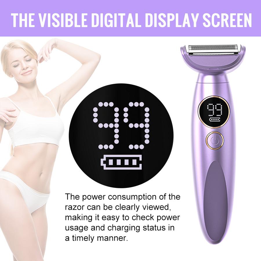 Electric Shaver for Women Electric Razor Bikini Legs Underarm Public Hairs Removal Rechargeable Body Hair Trimmer Wet Dry Use