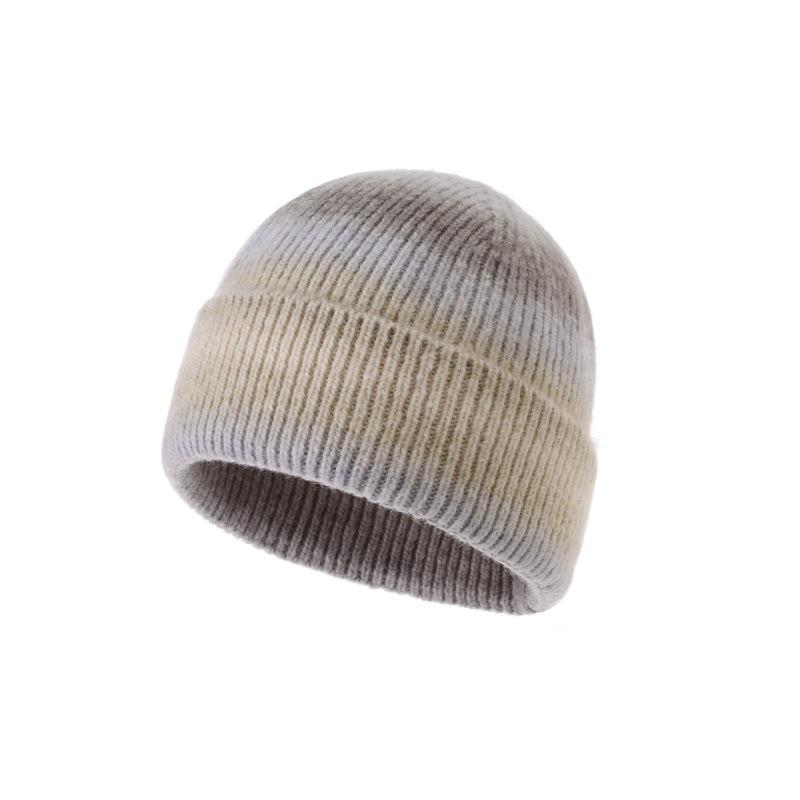 New Tie-Dye Wool Mohair Knitted Hat: Fresh Winter Style for a Chic Look