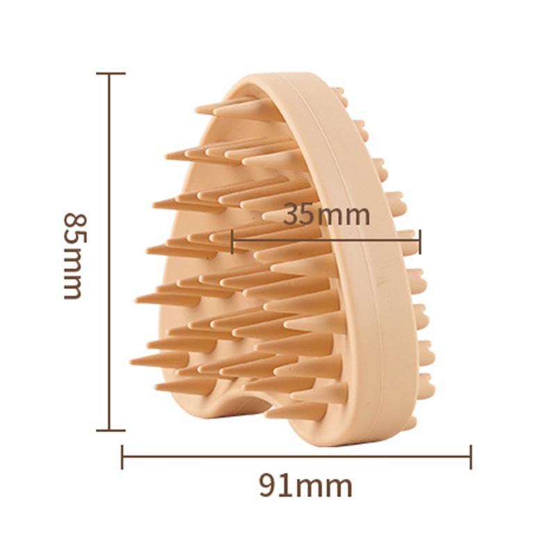 3-In-1 Heart-Shaped Silicone Scalp Head Massager Soft Comb Wet Dry Hair Root Care Makeup Brush Cleaning Shampoo Shower Tool