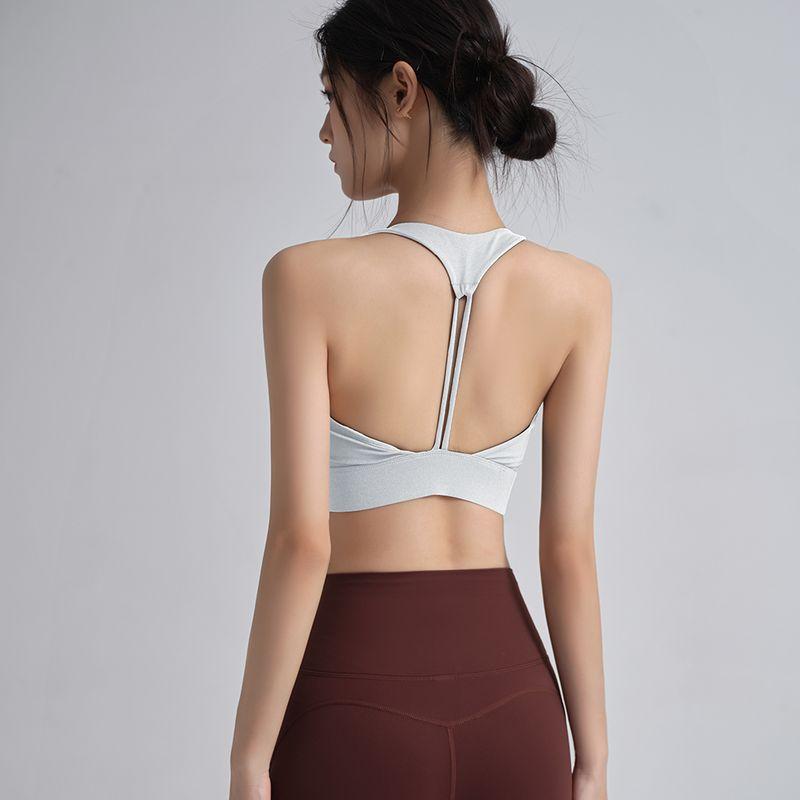 

Yoga Vest Women s Chest Pad Bubble Wrap High-Strength Quick-Drying Sports Vest Pilates Yoga Clothes Workout Bra Summer White S