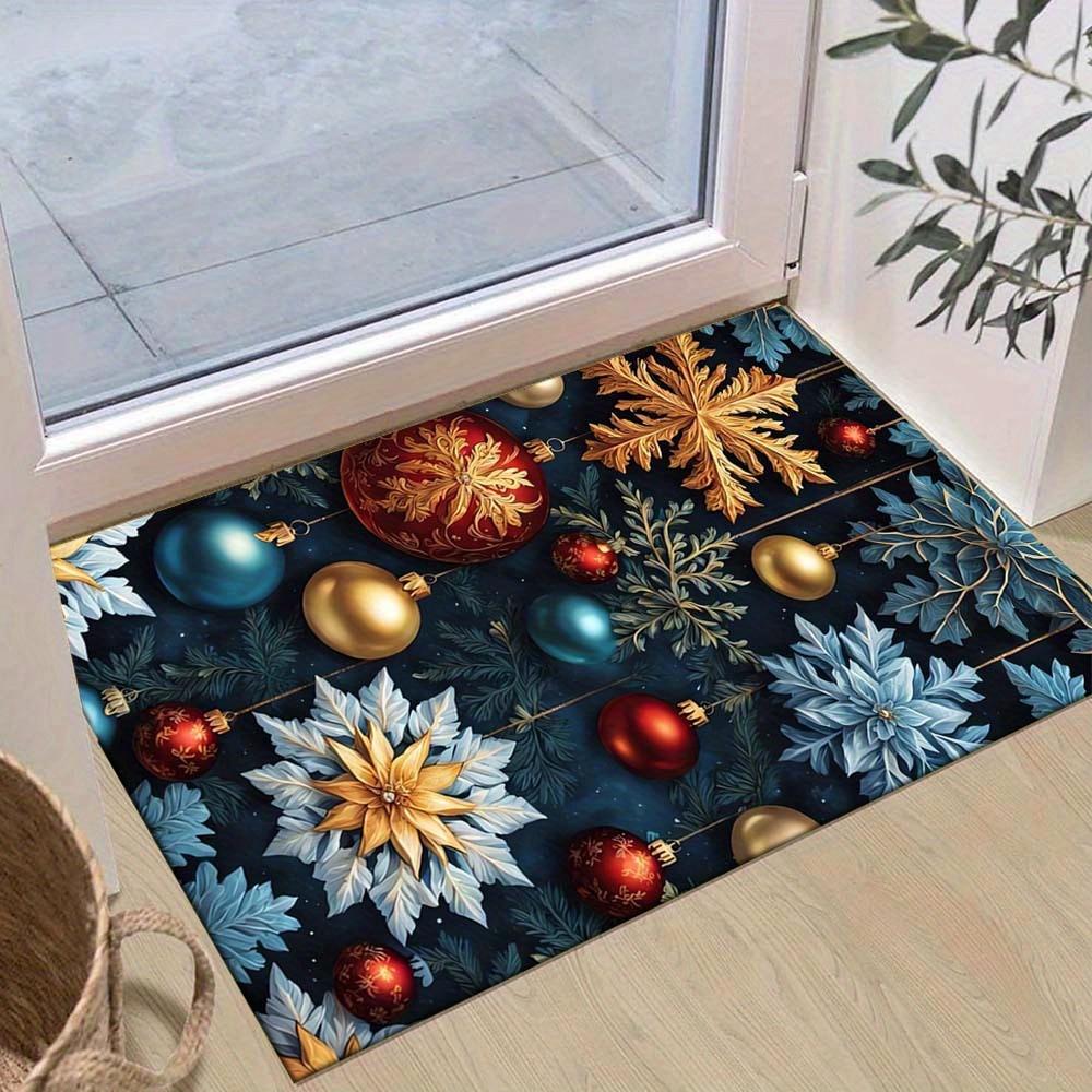 

1pc Snowflakes and Light Balls Area Rug, Slip-Resistant, Easy-Clean, Stain-Resistant, Perfect for Cozy Living Rooms, Bedrooms, Kitchens, Off 60cm by 90cm