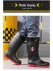 Jun Deng Men's High-Top Waterproof Anti-Smash Puncture-Resistant Work Boots - Durable, Thick-Soled Rain Boots for Construction Sites.