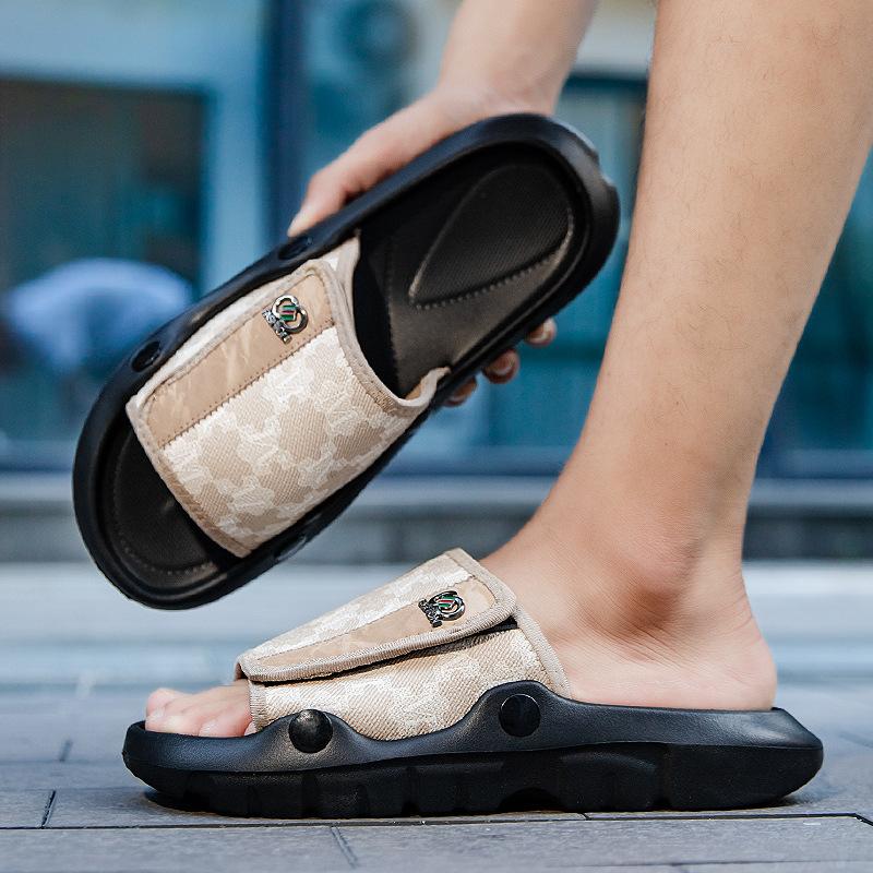 Men's summer one-word slippers foreign trade comfortable flat-bottomed fashion simple beach thick-bottomed outdoor casual slippers