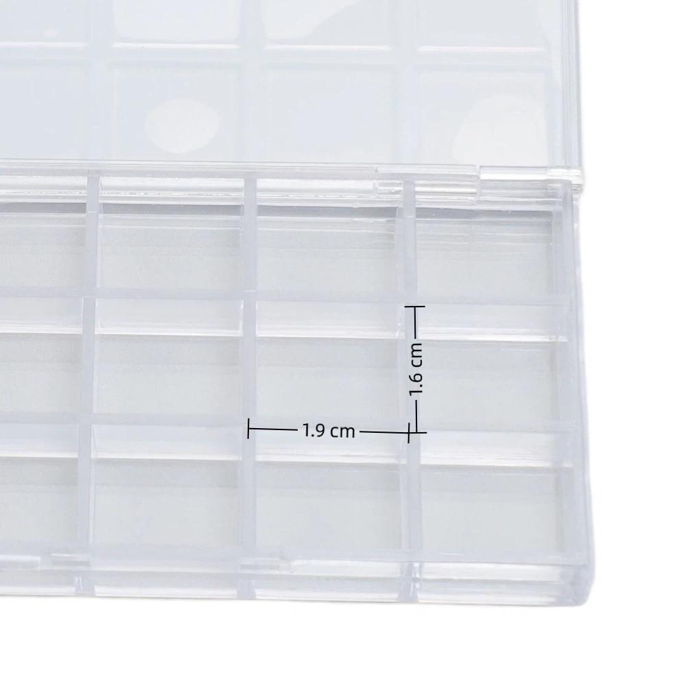 2PCS Transparent Paint Box 15 Grids Art Pigment Container  Daily Art Class Arrangement