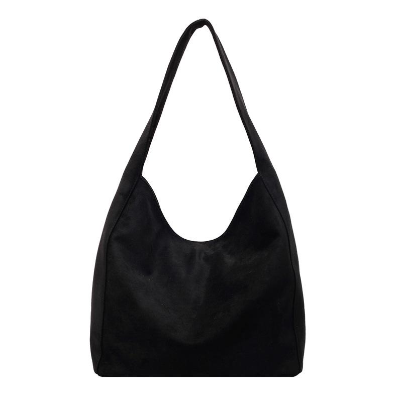 Large capacity autumn and winter matte tote bag niche commuter big bag high sense 2025 new retro suede shoulder bag