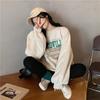 Women's 2024 Autumn Korean Style Loose Crew Neck Thin Long Sleeve Sweatshirt