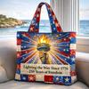 USA 250. Jahrestag Tragetasche, Unabhängigkeitstag Handtasche, Rot Weiß Blau Einkaufstasche, Wiederverwendbare Patriotische Tasche für 4. Juli Geschenke