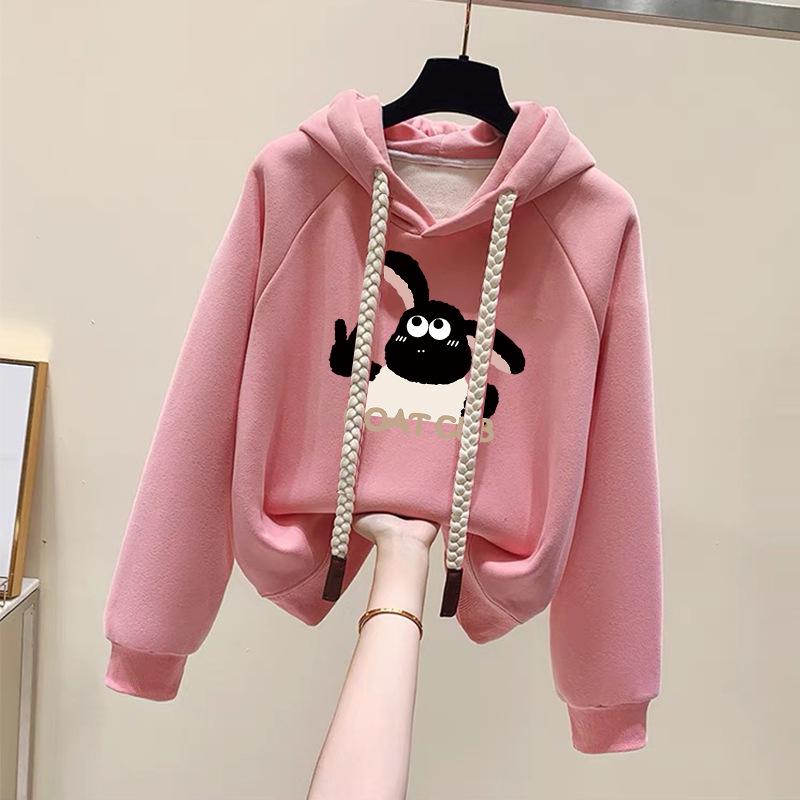 Women's Fleece-Lined Hooded Sweatshirt - New 2024 Petite Winter Dopamine Style