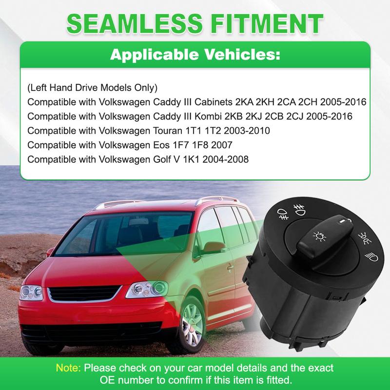 1K0941431CREH 1K0941431Q  For Volkswagen Caddy Touran Eos Golf Jetta Passat Car Headlight Contral Switch