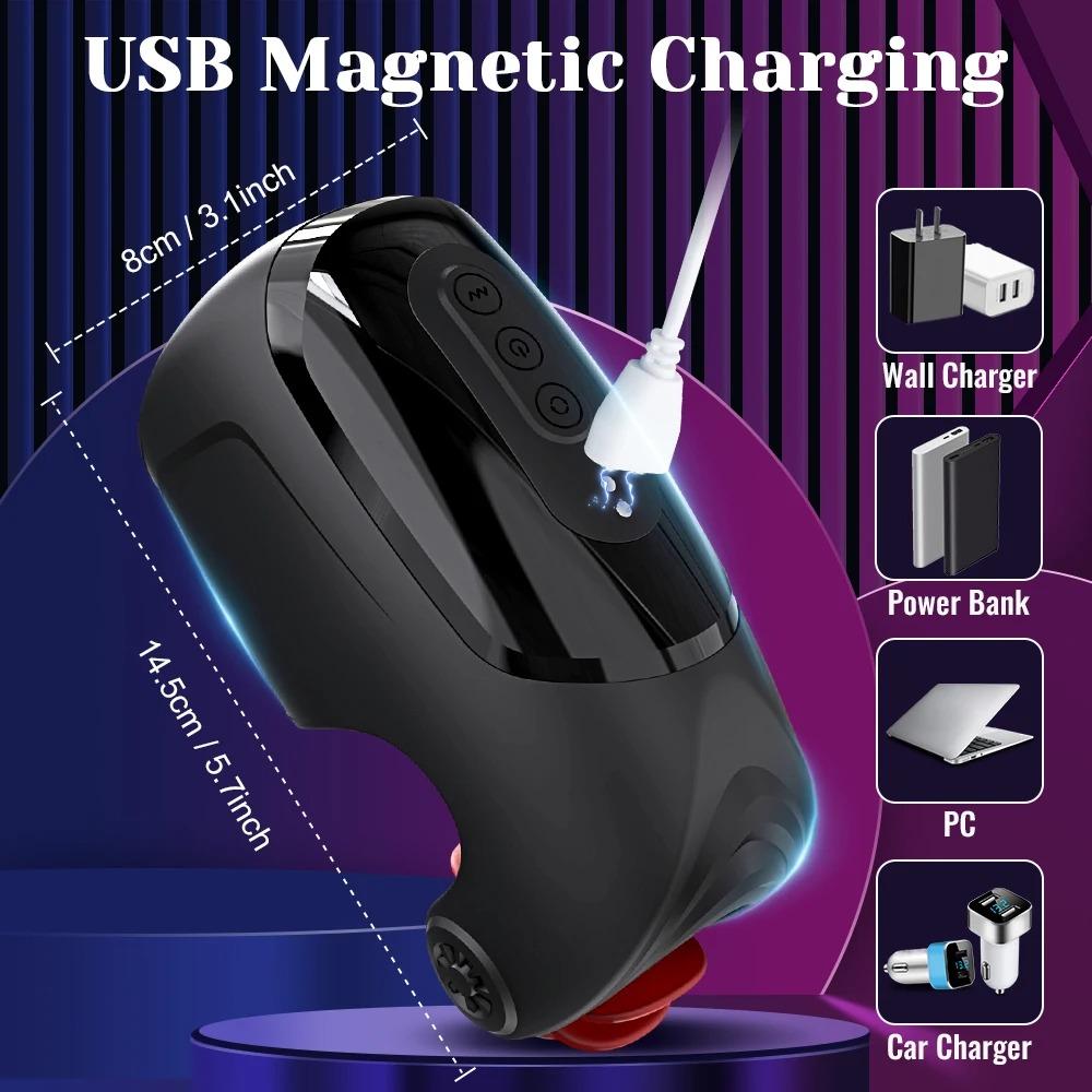Glan Trainer Vibrator Sex Toys for Men Orgasm Male Masturbator Rotating Tongue-Licking Penis Trainer Masturbator Adult Products