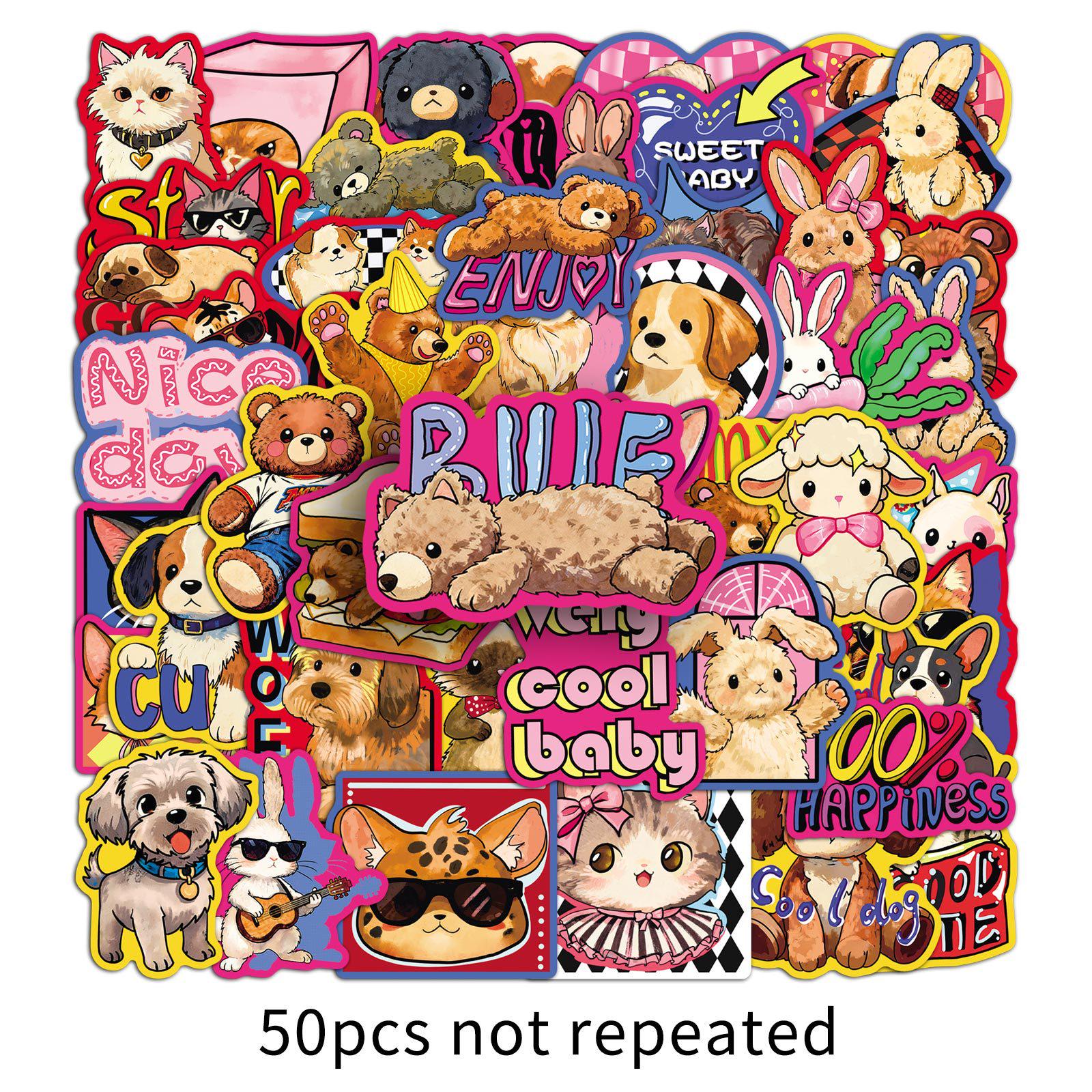 50 Trendy Cartoon Animal Stickers: Creative, Fun, High-Value Designs for Speakers  Headphones