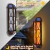 Solar Flame Wall Sconce Lights, 74LED Flickering, Solar Powered Waterproof Outdoor Lanterns (2 Pack)