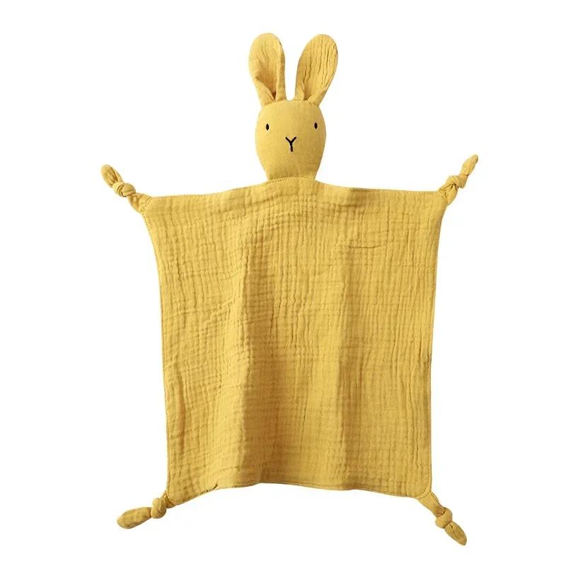 19161225 Gentle Cotton Muslin Infant Bibs Stuffed Rabbit Doll Newborn Appease Towels Security Blanket Infant Sleeping Cuddling Towels