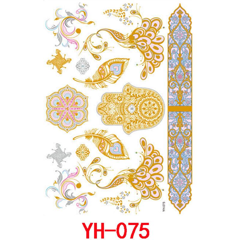 Bronzing Tattoo Sticker, Metal Waterproof Tattoo Sticker, Tattoo