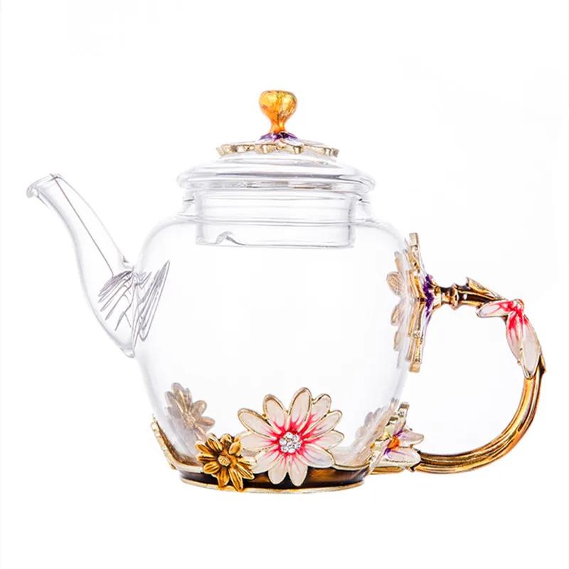 High Temperature Resistant Transparent Glass Tea Set Seven-piece Chinese Kung Fu Tea Set Gift Box Teapot Set Gift for Friends