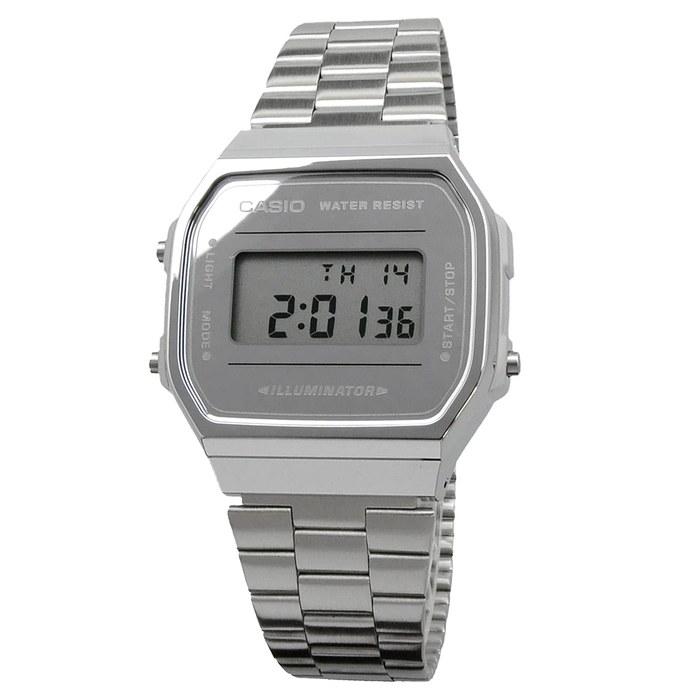 Casio Digital Watch Vintage Series A168WEM-7 Silver Mirror