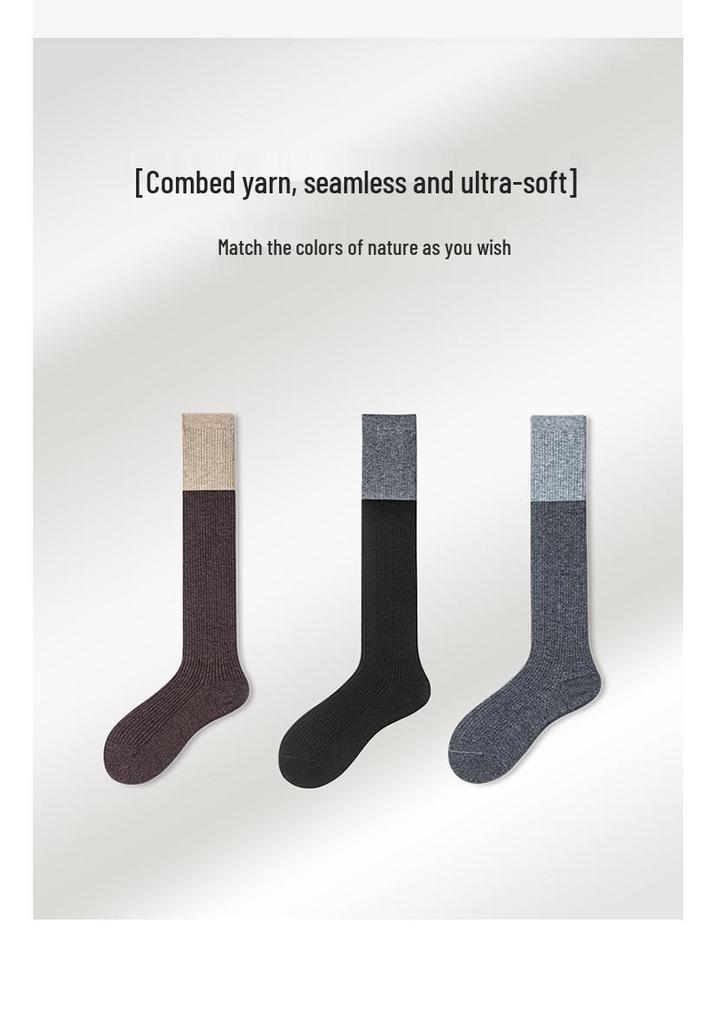Women's Striped Wool Over-the-Knee Socks - Autumn/Winter Style, Unisex, Multiple Colors