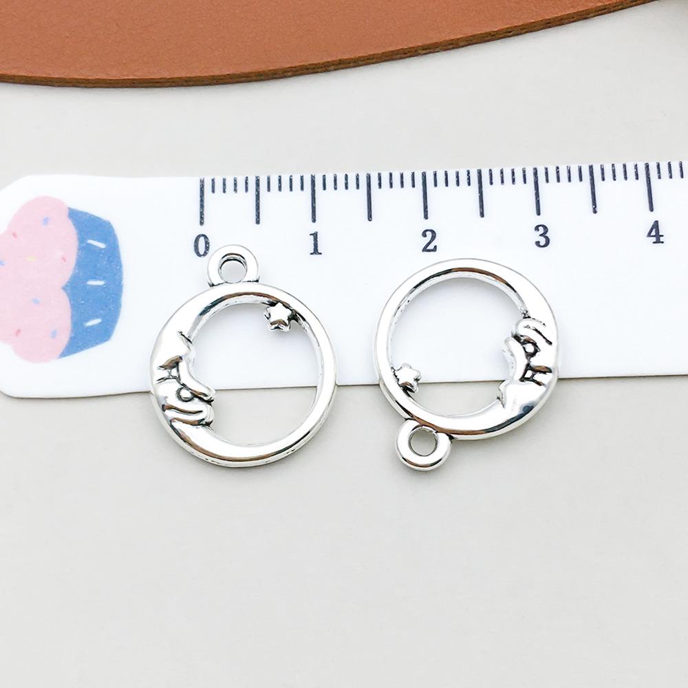 100-Piece Five-Color Alloy Sun, Moon, and Star Pendant Charms for DIY Jewelry