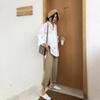 WTEMPO Women White Large Size Shirt Lapel Casual Solid Long Sleeve Buttons Asymmetrical Tops Autumn Loose Commute Shirts
