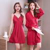 Ice Silk Sexy Camisole and Robe Set for Women