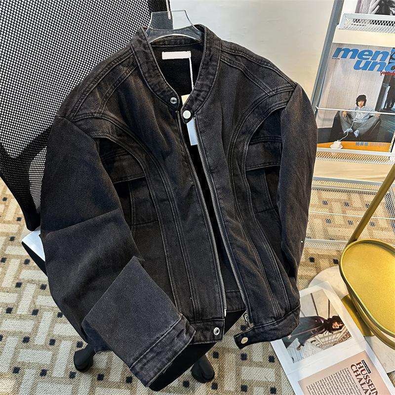 

Мужская красивая новая джинсовая куртка в американском тренде на весну и осень, мужской джинсовый топ с подплечниками M
