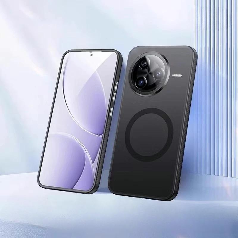 

Для Magsafe Магнитный чехол для POCO F7 Ультра Роскошный матовый прозрачный защитный чехол для камеры Бампер для POCO F7 Pro For POCO F7 uLTRA чёрный