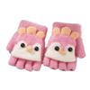 Cartoon Baby Chick Unisex Flip-Top Warm Gloves for Kids - Autumn/Winter