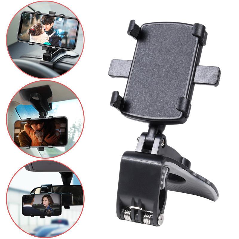 Rotating Multifunction Car Phone Holder for Dashboard and Rearview Mirror