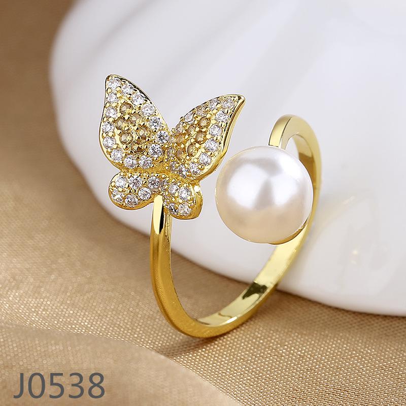 Korean Light Luxury Pearl Ring for Women – High-End Adjustable Index Finger Jewelry, Customizable Setting.