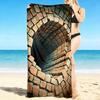 1Pc Brick Tunnel Perspective Beach Towel, Quick Dry, Multi-Use for Beach Pool Gym Yoga Home Travel, Christmas, Halloween, Xmas Gift M928114