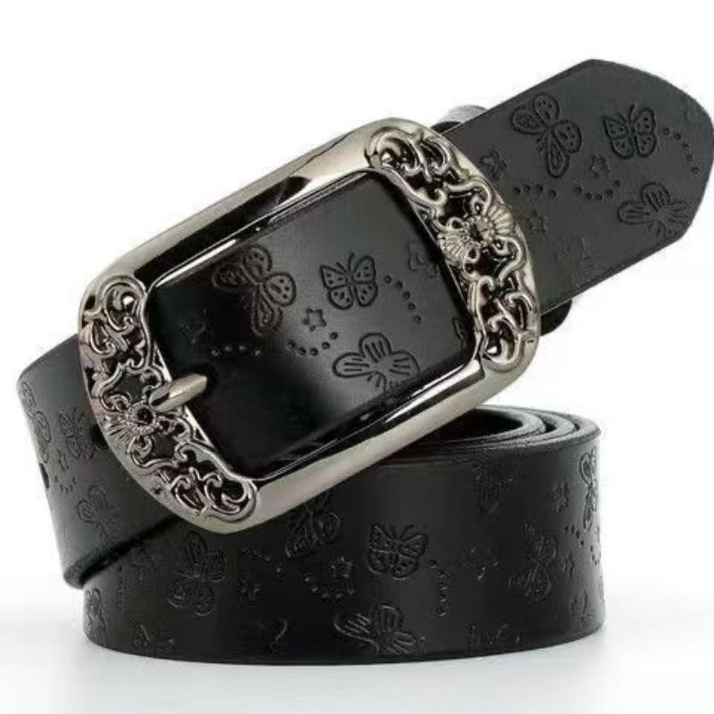 Belt Women's Versatile, New Retro Pin Buckle Printed Belt Fashion Casual Decoration Jeans Belt